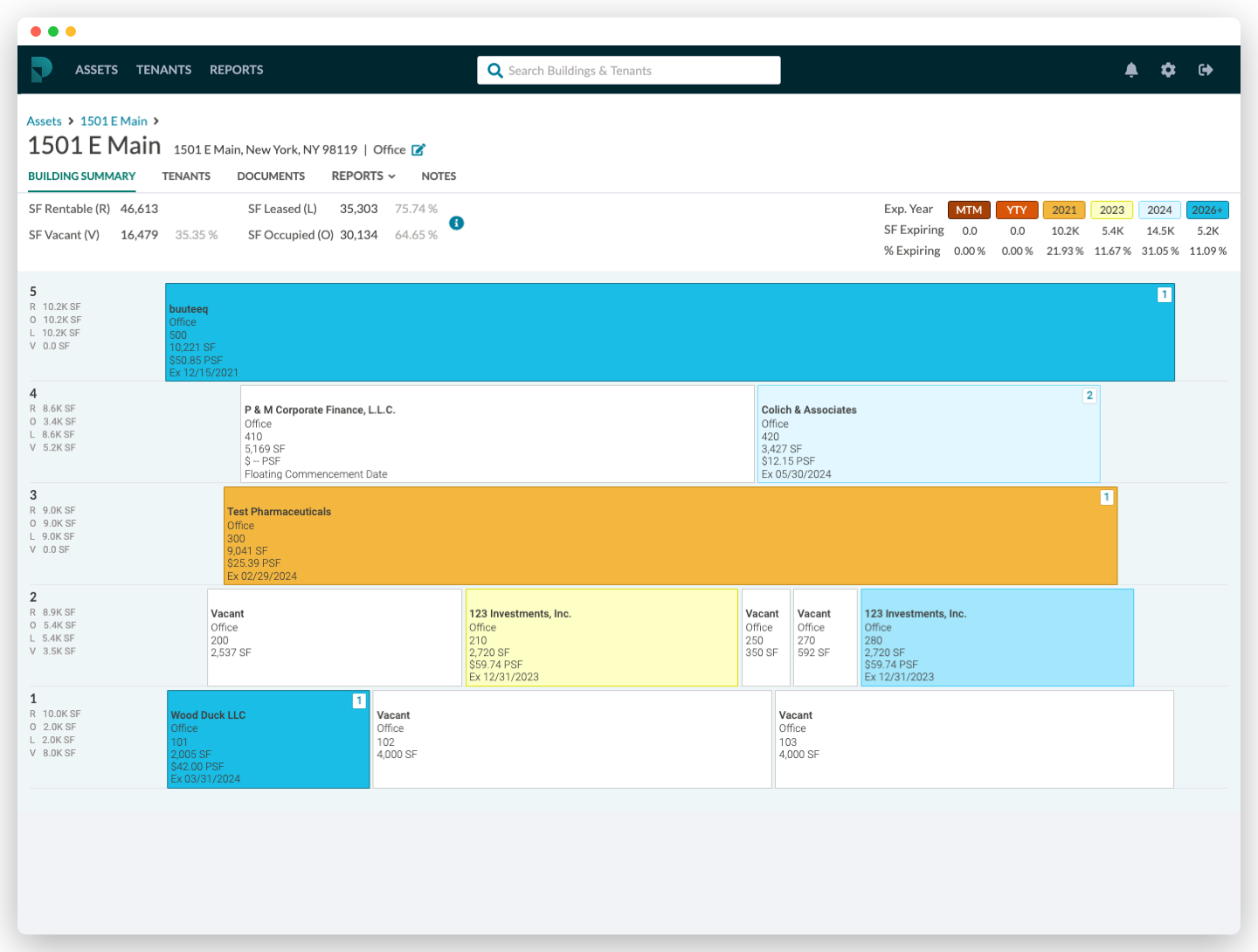 Stacking Plan (Sample Data)